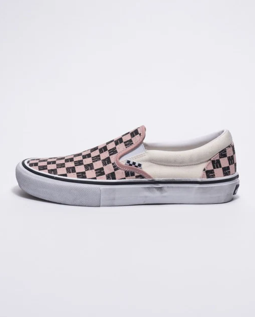 Checkered slip in vans shop