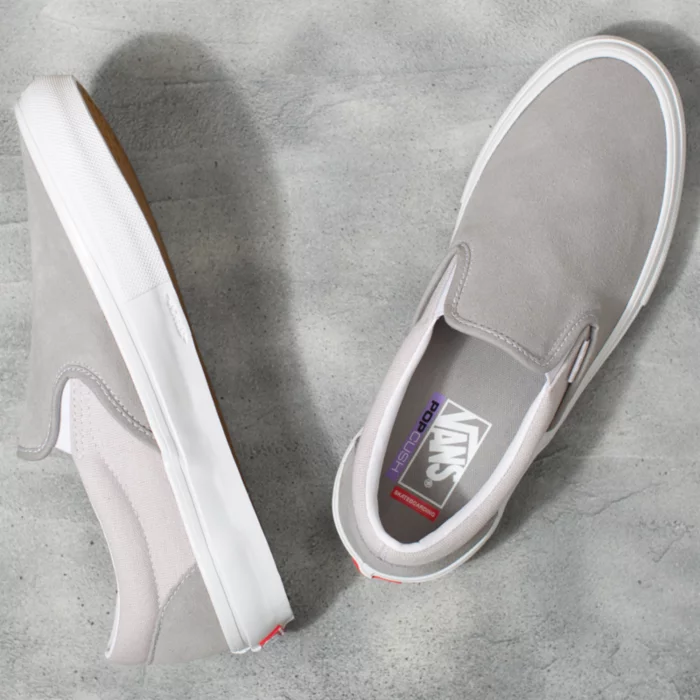 Womens light grey hotsell slip on vans